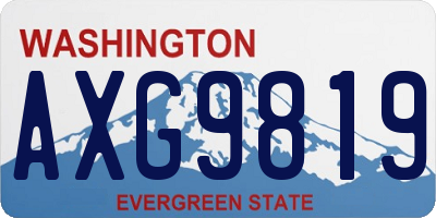 WA license plate AXG9819