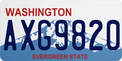 WA license plate AXG9820
