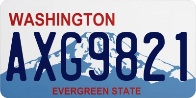 WA license plate AXG9821