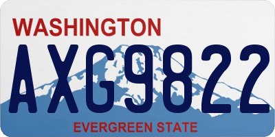 WA license plate AXG9822