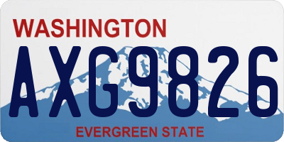 WA license plate AXG9826