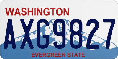 WA license plate AXG9827