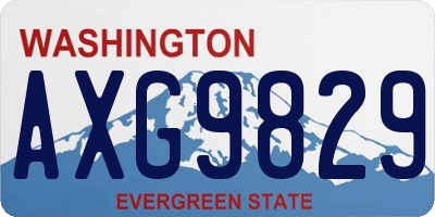 WA license plate AXG9829