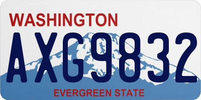 WA license plate AXG9832