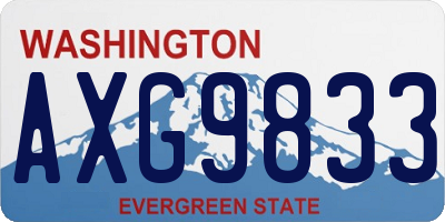 WA license plate AXG9833