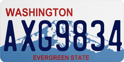 WA license plate AXG9834
