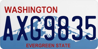 WA license plate AXG9835