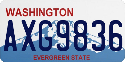 WA license plate AXG9836