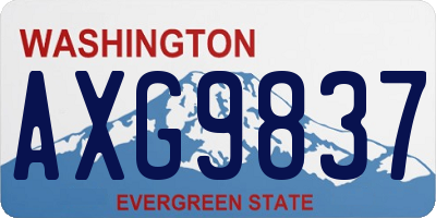 WA license plate AXG9837