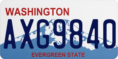 WA license plate AXG9840