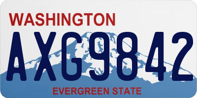 WA license plate AXG9842