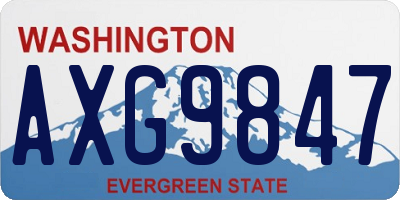 WA license plate AXG9847
