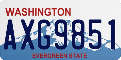 WA license plate AXG9851