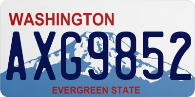 WA license plate AXG9852