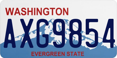 WA license plate AXG9854