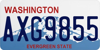 WA license plate AXG9855