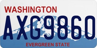 WA license plate AXG9860