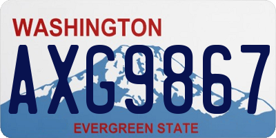 WA license plate AXG9867