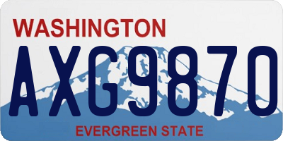 WA license plate AXG9870