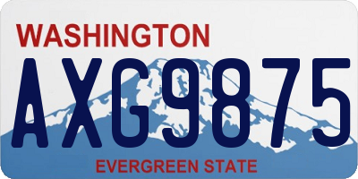 WA license plate AXG9875