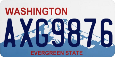 WA license plate AXG9876