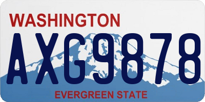 WA license plate AXG9878