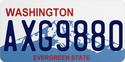 WA license plate AXG9880