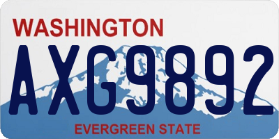 WA license plate AXG9892