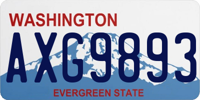 WA license plate AXG9893
