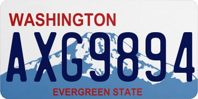 WA license plate AXG9894