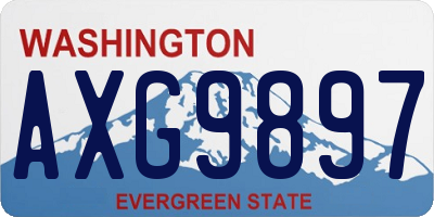 WA license plate AXG9897