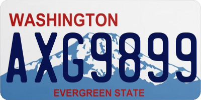 WA license plate AXG9899