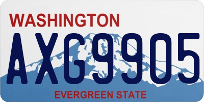 WA license plate AXG9905