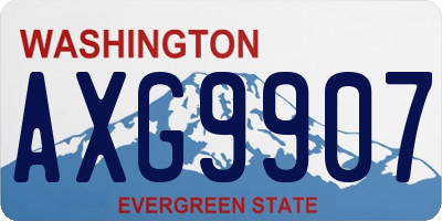 WA license plate AXG9907