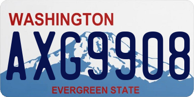 WA license plate AXG9908