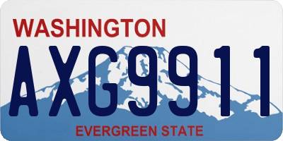 WA license plate AXG9911