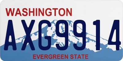 WA license plate AXG9914
