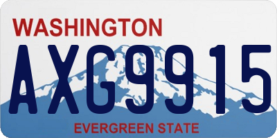 WA license plate AXG9915