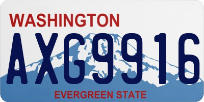 WA license plate AXG9916