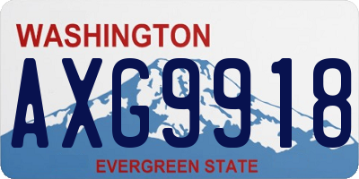 WA license plate AXG9918