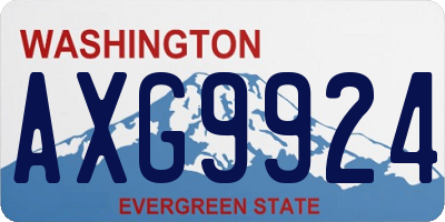 WA license plate AXG9924