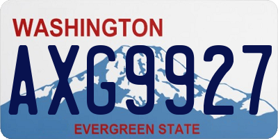 WA license plate AXG9927