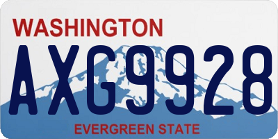 WA license plate AXG9928