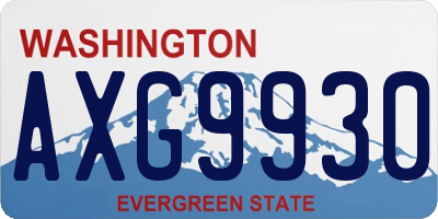 WA license plate AXG9930