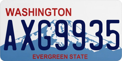 WA license plate AXG9935