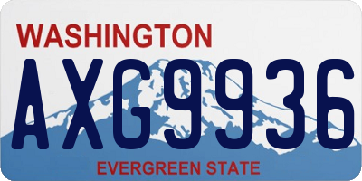 WA license plate AXG9936
