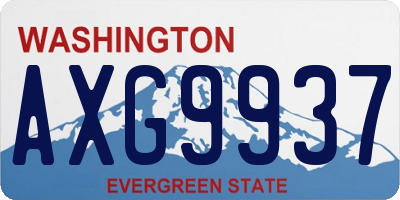 WA license plate AXG9937