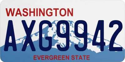WA license plate AXG9942