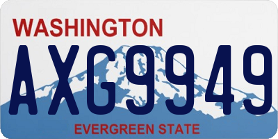 WA license plate AXG9949