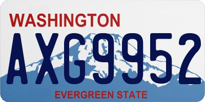 WA license plate AXG9952